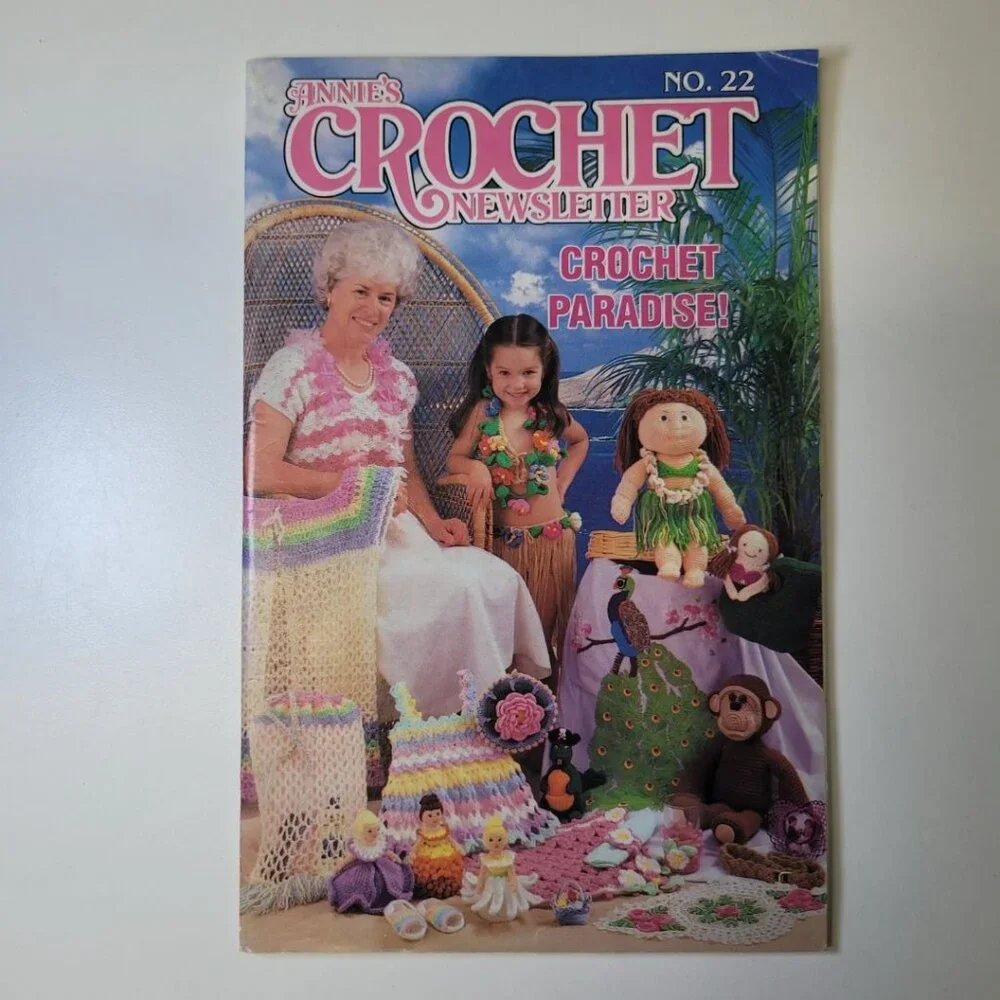 Annies Crochet Newsletter 1986 No 22‎ Hawaiian Doll Dress Crafting Doily Afghan